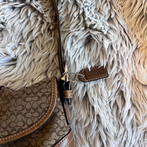 Coach Vintage Y2k Soho Brown Mini Leather Signature Jacquard Shoulder Purse Bag - Picture 5 of 10